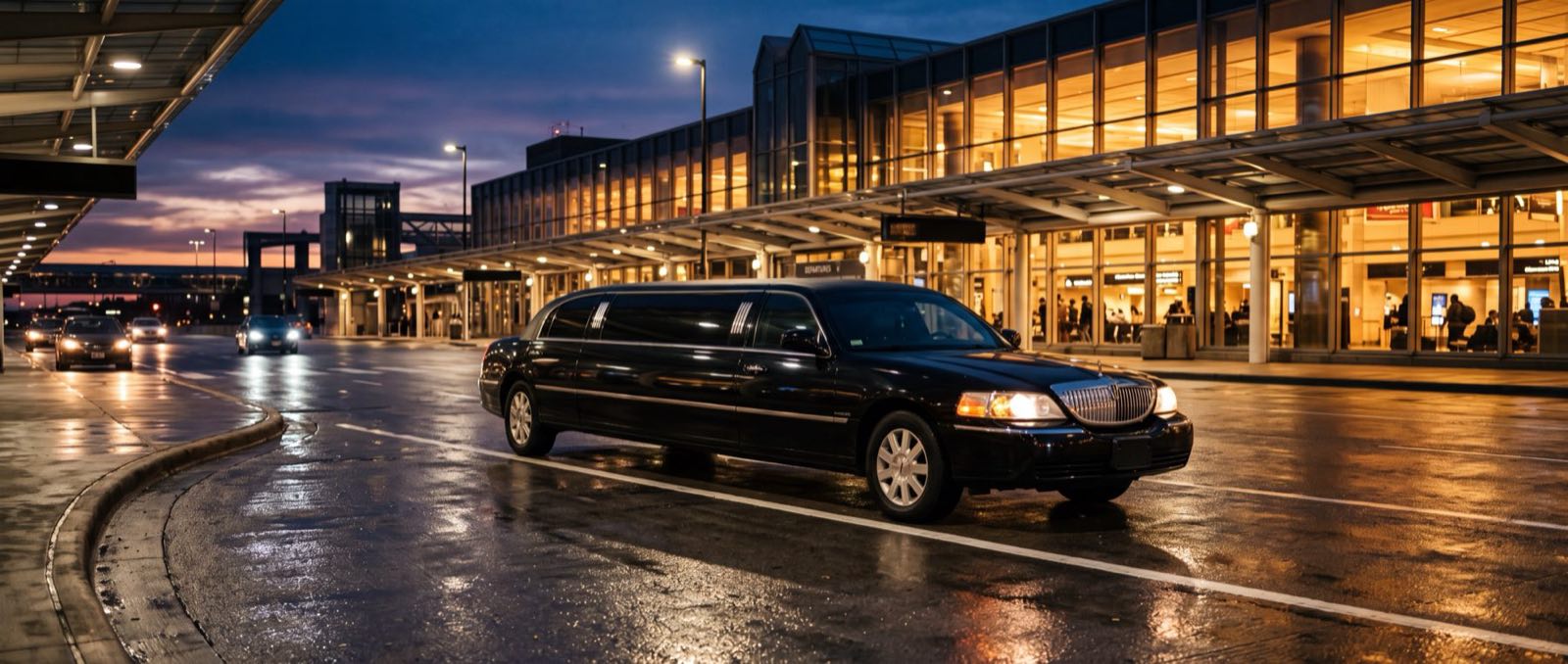 A-1 American Limousine at O'Hare airport at night