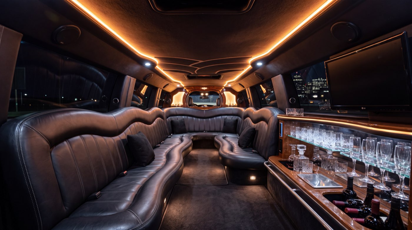 Luxury interior of an A-1 American Limousine